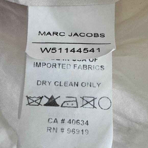 Marc Jacobs Dress Linen Cotton size 8 White Button Front Pockets - Picture 5 of 7